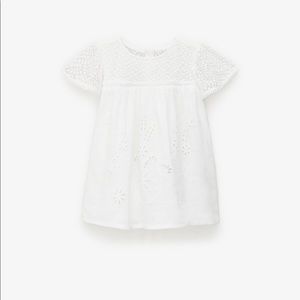 Zara Baby Swiss Dot Dress with Embroidery